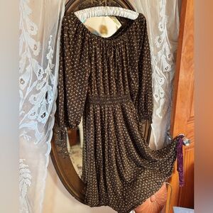 Vintage 1970s Floral Peasant Dress